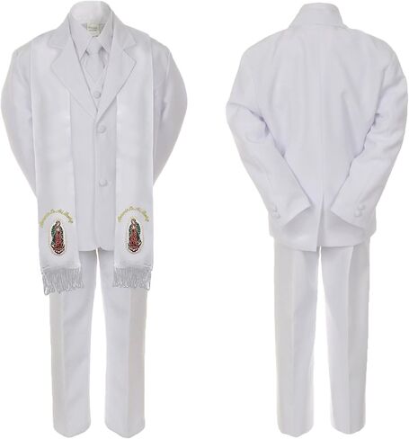 Baby Boy Communion Formal Suit Gold Guadalupe Maria Virgin Mary on Stole SM-20 in Saudi Arabia