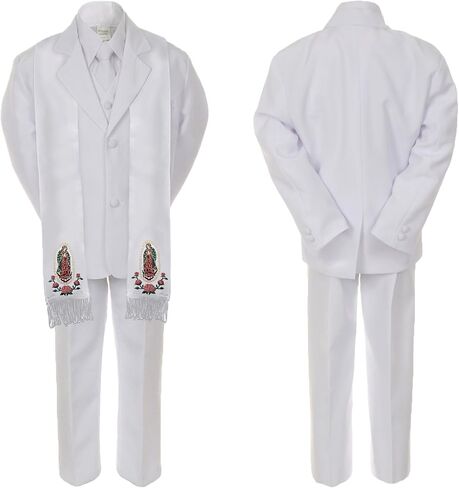 Baby Boy Communion Formal Suit Gold Guadalupe Maria Virgin Mary on Stole SM-20 in Saudi Arabia