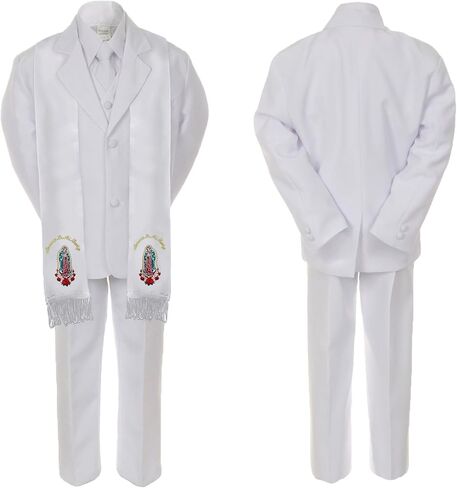 Baby Boy Communion Formal Suit Gold Guadalupe Maria Virgin Mary on Stole SM-20 in Saudi Arabia