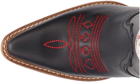 Dingo Womens Ace Of Spades Embroidered Snip Toe Casual Boots Knee High Mid Heel 2-3" - Black in Saudi Arabia