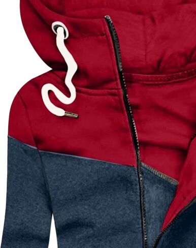 JEsilunmaMY Women's Color Block Slim Hoodies Long Sleeve Zip Up Camo Hooded Sweatshirt Casual Cardigan Jacket Fall Clothes in Saudi Arabia