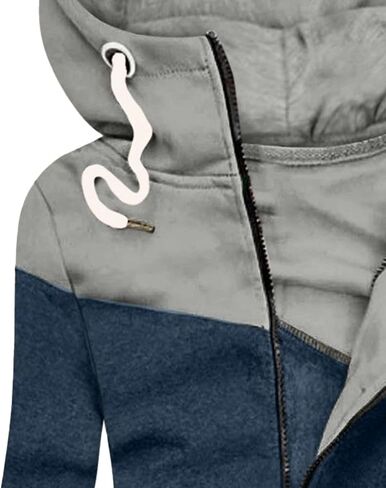 JEsilunmaMY Women's Color Block Slim Hoodies Long Sleeve Zip Up Camo Hooded Sweatshirt Casual Cardigan Jacket Fall Clothes in Saudi Arabia