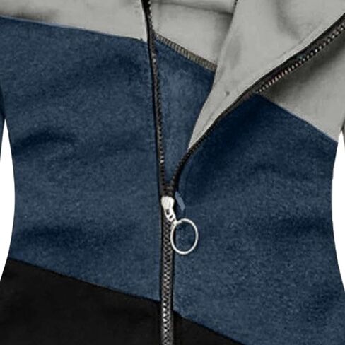 JEsilunmaMY Women's Color Block Slim Hoodies Long Sleeve Zip Up Camo Hooded Sweatshirt Casual Cardigan Jacket Fall Clothes in Saudi Arabia