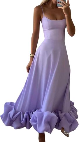 Women's Solid Color Fashion Strapless A Line Dress with 3D Flower Detail Elegant Summer Charm Summer Dresses in Saudi Arabia