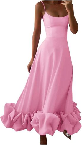 Women's Solid Color Fashion Strapless A Line Dress with 3D Flower Detail Elegant Summer Charm Summer Dresses in Saudi Arabia