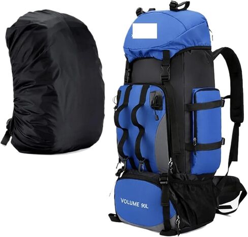 90L Hiking Camping Backpack Trekking Bag Rucksack Large Capacity Travel Outdoor Sports Bags Camping Equipment Men(1PCS) in Kuwait