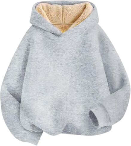 Fleece f𝘂r ذوي الياقات هوديي معاطف الأولاد للأطفال البنات القطن لينة طويلة الأكمام الطويلة جاكيتات السحب قمم من النوع الثقيل in Kuwait