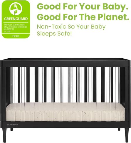 Delta Children Bowie 4-in-1 سرير أكريليك قابل للتحويل-Greenguard Gold Certified ، أسود الأبنوس الأسود in Saudi Arabia
