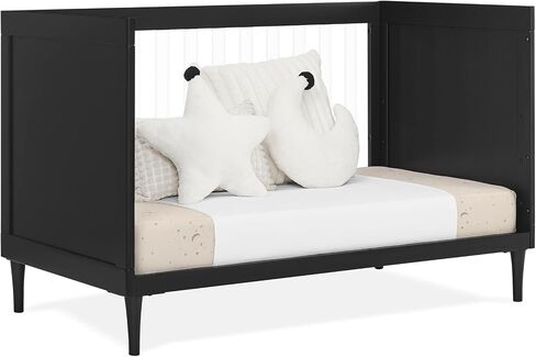 Delta Children Bowie 4-in-1 سرير أكريليك قابل للتحويل-Greenguard Gold Certified ، أسود الأبنوس الأسود in Saudi Arabia