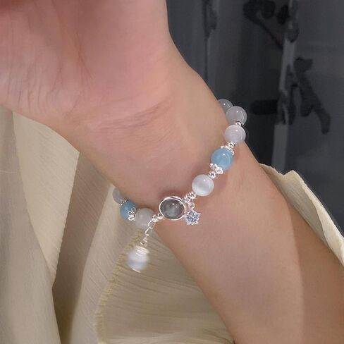 LWQQWL 8mm Beads Natural Gem Stone Bracelet Green Strawberry Crystal Bracelet Stretch Healing Crystal Bracelet for Women Girls in Kuwait