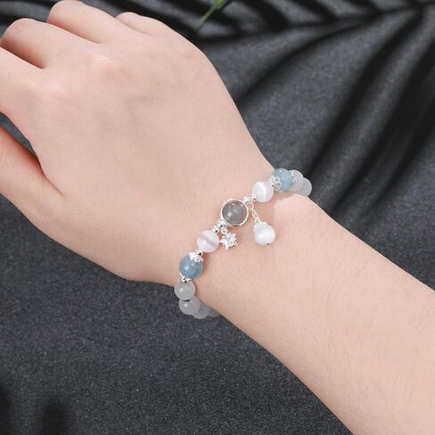 LWQQWL 8mm Beads Natural Gem Stone Bracelet Green Strawberry Crystal Bracelet Stretch Healing Crystal Bracelet for Women Girls in Kuwait