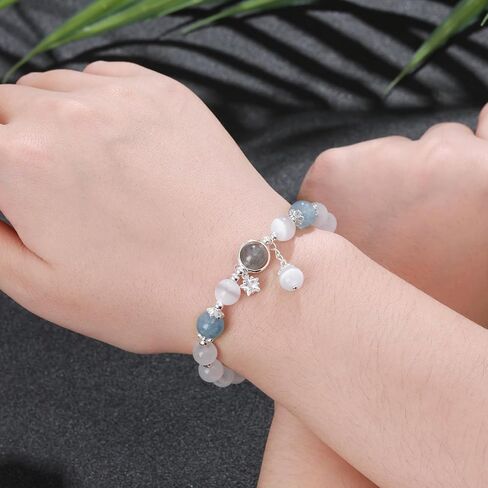 LWQQWL 8mm Beads Natural Gem Stone Bracelet Green Strawberry Crystal Bracelet Stretch Healing Crystal Bracelet for Women Girls in Kuwait