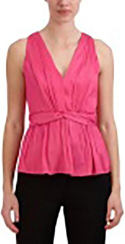 BCBGMAXAZRIA Women's V Sleeveless Twist Front Neck Top in Saudi Arabia