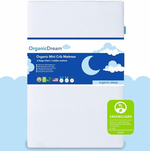 حزمة الأحلام العضوية واللعب المرتبة I [ذات الجانب المزدوج] I Firm Infant Side + Memory Foam Toddler Side I Plush 100 ٪ Organic Cover I يناسب معظم Pack n Play Playpens and Playards in Saudi Arabia