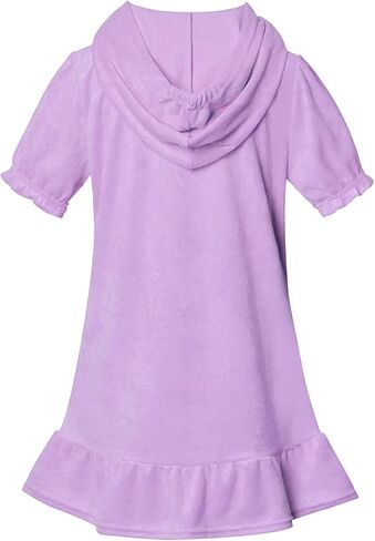 Girls Hooded Zip Terrys Coverups Swim Beach Cover Up Cotton Summer Short Sleeve Bathing Suit Toddler (White, 4-5 Years) in Saudi Arabia