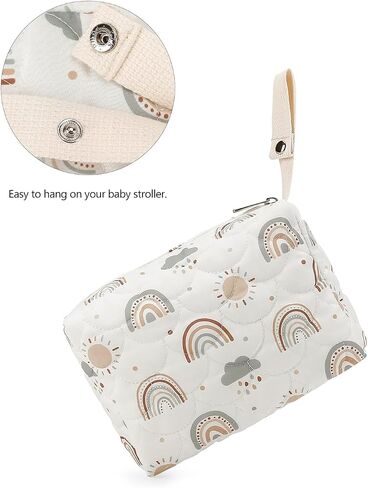 Lmbabter Baby Stroller Storage Bag Diaper Bag Infant Carriages Diaper Organizer Pouches Cotton Mommy Bag for Outdoor (Rainbow) in Saudi Arabia