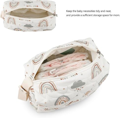Lmbabter Baby Stroller Storage Bag Diaper Bag Infant Carriages Diaper Organizer Pouches Cotton Mommy Bag for Outdoor (Rainbow) in Saudi Arabia