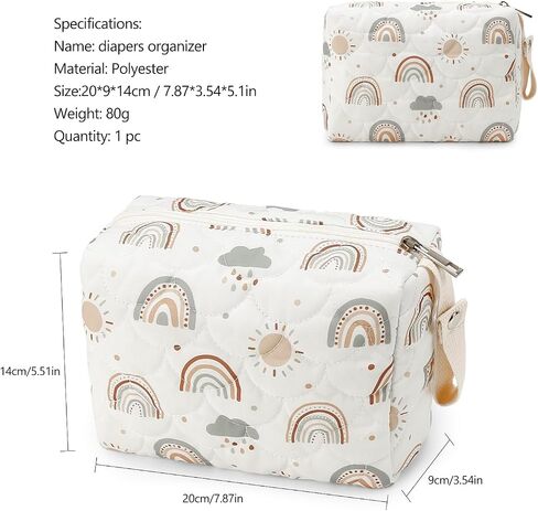 Lmbabter Baby Stroller Storage Bag Diaper Bag Infant Carriages Diaper Organizer Pouches Cotton Mommy Bag for Outdoor (Rainbow) in Saudi Arabia