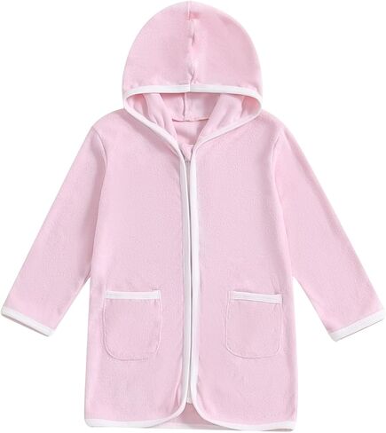 Baby Girls Boys Terry Cloth Swim Cover Up Zip Up Hooded Bathing Suit Coverup Wraps Kid Summer Pool Beach Swimsuit in Kuwait