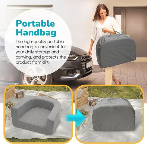 سرير سفر رضيع 2-في 1 في 1 وأريكة للأطفال من 1-6 سنوات ، سرير طفل قابل للطي مع حقيبة حمل ، للاستخدام الداخلي أو الخارجي ، الحجم L. in Kuwait