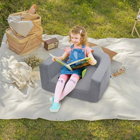 سرير سفر رضيع 2-في 1 في 1 وأريكة للأطفال من 1-6 سنوات ، سرير طفل قابل للطي مع حقيبة حمل ، للاستخدام الداخلي أو الخارجي ، الحجم L. in Kuwait