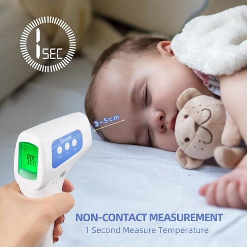 BERRCOM NONTACTION الجبهة الجبهة الرقمية لا تلمي من اللمسات تحت الحارة ، 3 في 1 للبالغين والحمى الأطفال ، مسدس درجة حرارة مقياس الحرارة للطفل (شملت بطاريات 2x AAA) in Kuwait