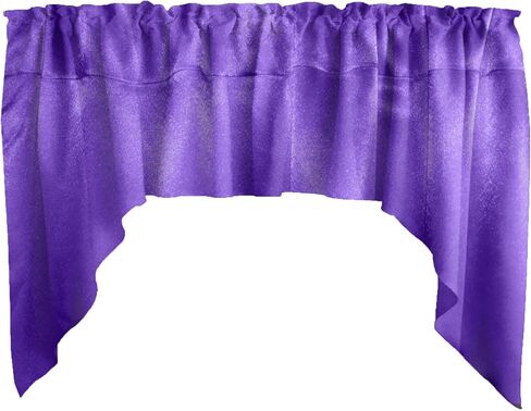 Solid Shiny Satin Swag Window Valance Home Décor Bedroom Nursery Kitchen Window (Purple) in Saudi Arabia