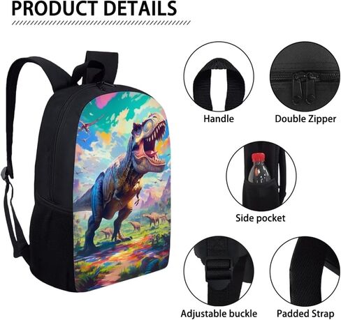 HUGS IDEA 3 Pcs School Bag Set with Thermal Insulated Lunch Tote Purse Pencil Case in Kuwait