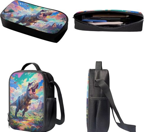 HUGS IDEA 3 Pcs School Bag Set with Thermal Insulated Lunch Tote Purse Pencil Case in Kuwait