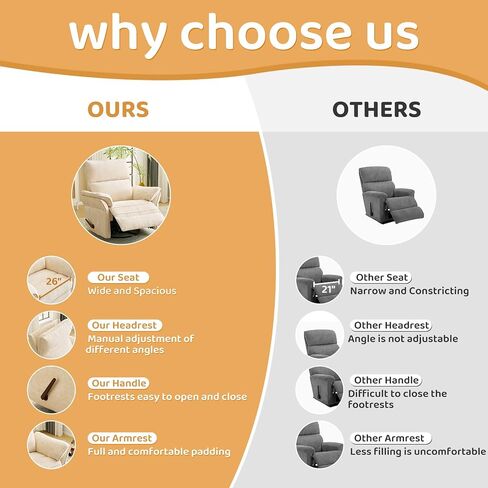 Oversized Rocking Chair Nursery with Adjustable Headrest, 26" Extra Wide Glider Recliner Nursery Chair for Nursery, 360° Swivel Rocker Recliner with Overstuffed Armrest, Beige in Kuwait