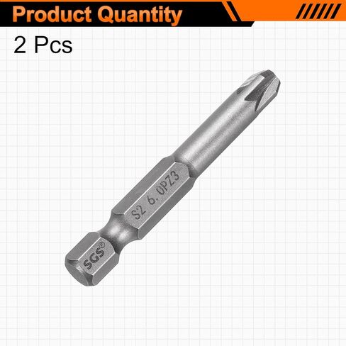 Harfington 2pcs pz3 مفك البراغي بت 1/4 "سداسي سدقية 50 مم/2" الطول فيليبس مغناطيسي قطع سداسية S2 برغي الصلب in Kuwait