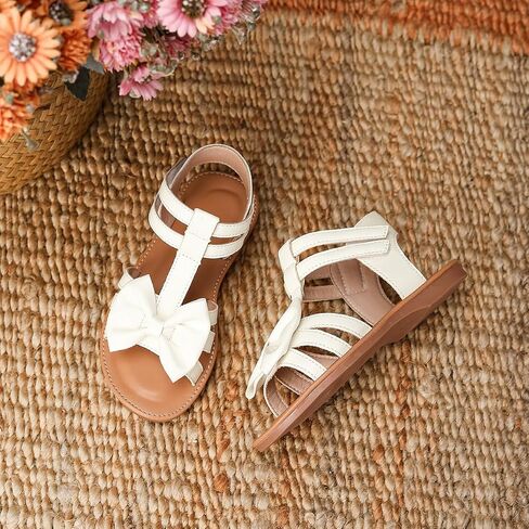 Toddler Girls Sandals Open Toe Summer Flats Flower Girl Dress Shoes for Baby Little Kids in Saudi Arabia