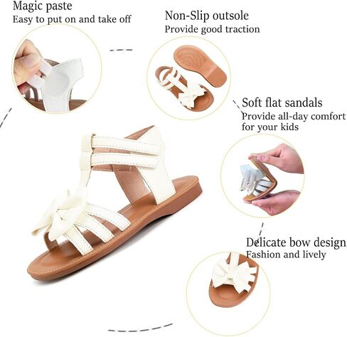 Toddler Girls Sandals Open Toe Summer Flats Flower Girl Dress Shoes for Baby Little Kids in Saudi Arabia