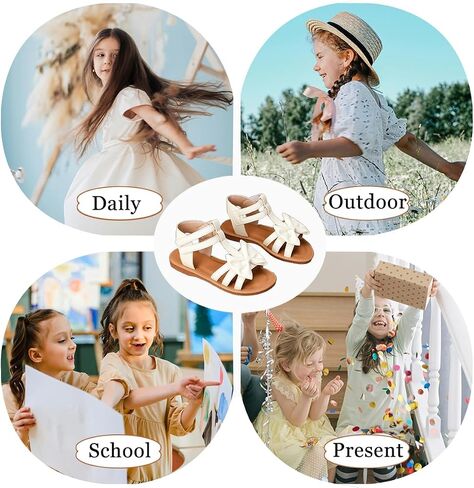 Toddler Girls Sandals Open Toe Summer Flats Flower Girl Dress Shoes for Baby Little Kids in Saudi Arabia