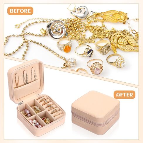 Kigeli 18 Pcs Mini Travel Jewelry Case Portable Small Jewelry Box Bridesmaid Gifts, PU Leather Travel Earring Case Organizer Display Storage Box Jewellery Accessories for Rings Necklaces Gifts in Kuwait