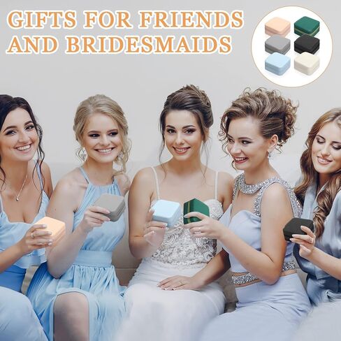 Kigeli 18 Pcs Mini Travel Jewelry Case Portable Small Jewelry Box Bridesmaid Gifts, PU Leather Travel Earring Case Organizer Display Storage Box Jewellery Accessories for Rings Necklaces Gifts in Kuwait