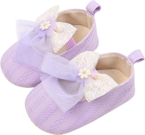 Baby Infant Canvas Sandals Bow Lace Strap Closed Toe Ankle Shoes Wedding Formal Newborn Princess Shoes Flat Non Slip in Saudi Arabia