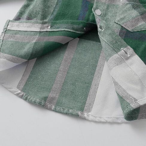 Toddler Baby Boys Classic Plaid Flannel shirt Short sleeve button down shirts Top Summer Casual Outwear Clothes in Saudi Arabia