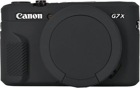 غلاف كاميرا G7x Mark II ، غطاء العدسات القابلة للإزالة G7x غطاء السيليكون لـ Canon PowerShot G7x II ، G7x ، حالة السيليكون الرخو الخفيف - السحر الأسود in Kuwait