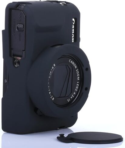 غلاف كاميرا G7x Mark II ، غطاء العدسات القابلة للإزالة G7x غطاء السيليكون لـ Canon PowerShot G7x II ، G7x ، حالة السيليكون الرخو الخفيف - السحر الأسود in Kuwait