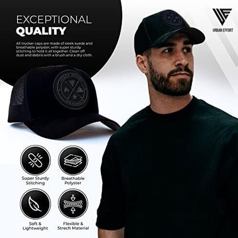 Urban Effort Lifestyle Trucker Hats for Men & Women Adjustable Baseball Mesh Hat - Modern & Comfortable Mens Cap for Closure in Saudi Arabia