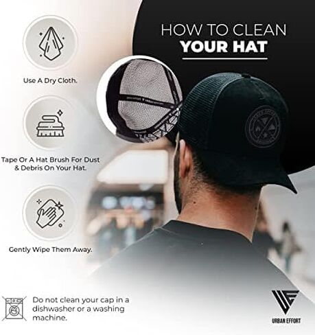 Urban Effort Lifestyle Trucker Hats for Men & Women Adjustable Baseball Mesh Hat - Modern & Comfortable Mens Cap for Closure in Saudi Arabia