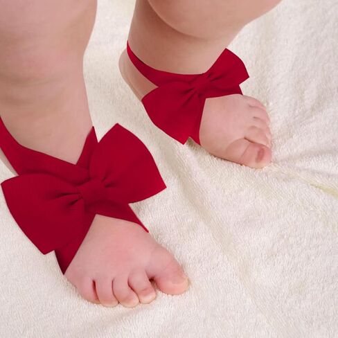 12 Pairs Baby Girls Barefoot Sandals, Toddler Soft Sandals Set, Photograph Props, Multiple Colors, 0-3 Years, BABY SANDALS in Saudi Arabia
