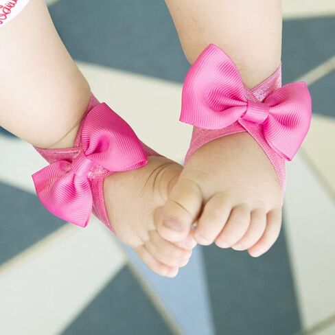 12 Pairs Baby Girls Barefoot Sandals, Toddler Soft Sandals Set, Photograph Props, Multiple Colors, 0-3 Years, BABY SANDALS in Saudi Arabia