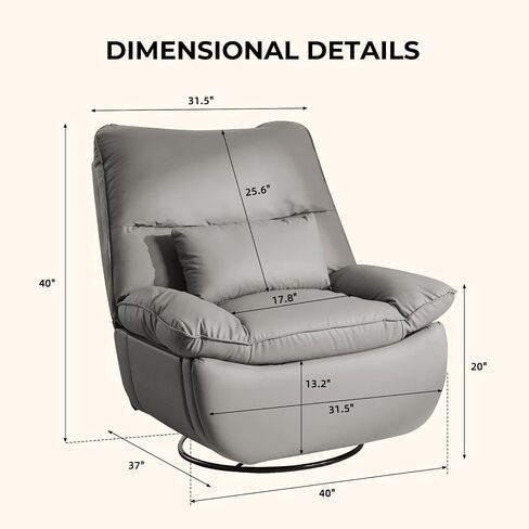 Electric Glider,Power Recliner, Reclining Sofa Chair with USB Ports,Swivel Glider Recliner Chair (Beige) in Saudi Arabia