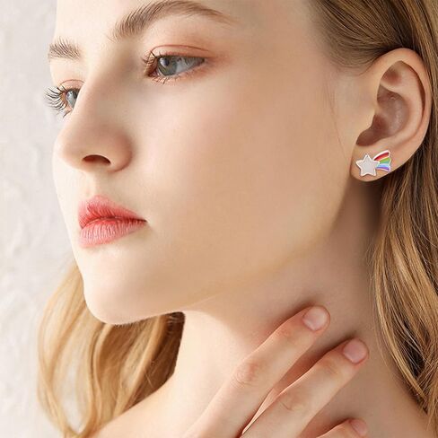 دريم بوت الضفدع أقراط أوبال أقراط للنساء الفتيات الفضة الاسترليني الضفدع مجوهرات أوبال أقراط هيبوالرجينيك هدايا عيد ميلاد لابنتها in Kuwait