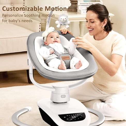Angelbliss Baby Swing with Custom Motion, 3D-Motion Electric Swing with 6 Unique Motions & 4-Speeds, Bluetooth Enabled, 13 Preset Lullabies (Black) in Kuwait