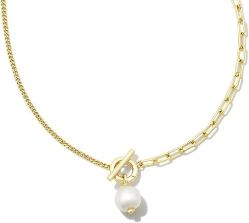 Kendra Scott Leighton Pearl Chain Necklace Mixed Metal White Pearl One Size in Saudi Arabia