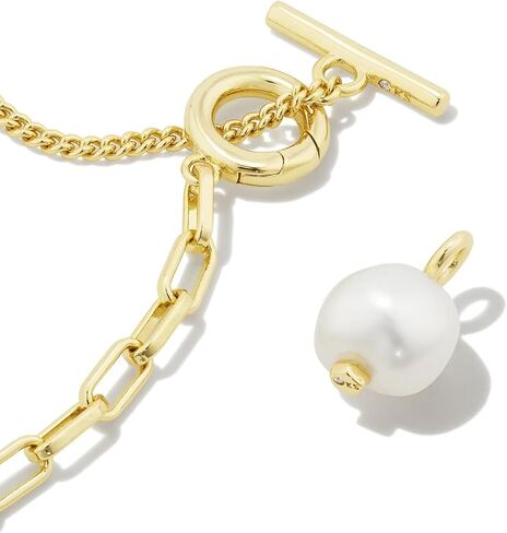 Kendra Scott Leighton Pearl Chain Necklace Mixed Metal White Pearl One Size in Saudi Arabia