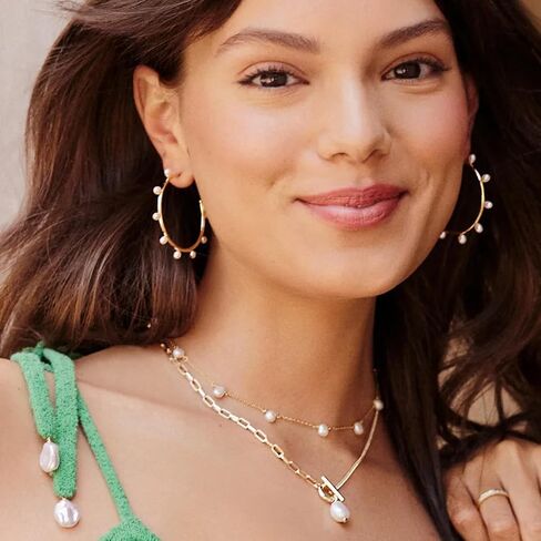 Kendra Scott Leighton Pearl Chain Necklace Mixed Metal White Pearl One Size in Saudi Arabia